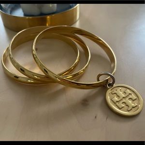 Tory Burch “T”charm 3 Bangle Set.